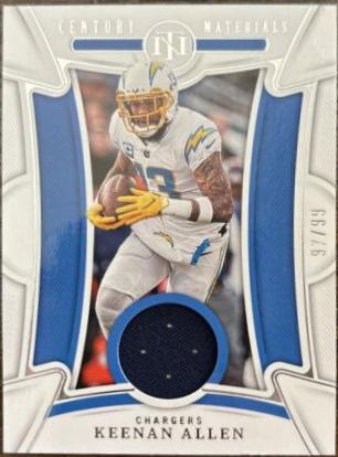 Keenan Allen #CEN-KAL Football Cards 2022 Panini National Treasures Century Materials