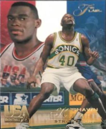 Shawn Kemp #41 Basketball Cards 1994 Flair USA