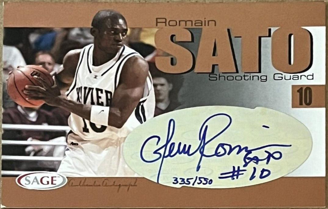 Romain Sato #A28 2004 Sage Autograph Basketball