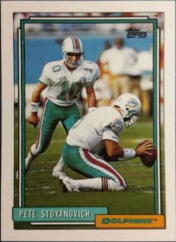 Pete Stoyanovich #27 Football Cards 1992 Topps