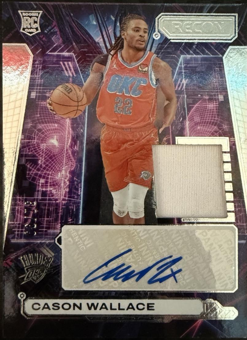 Cason Wallace #NPA-CAS Basketball Cards 2023 Panini Recon Novice Patch Autograph