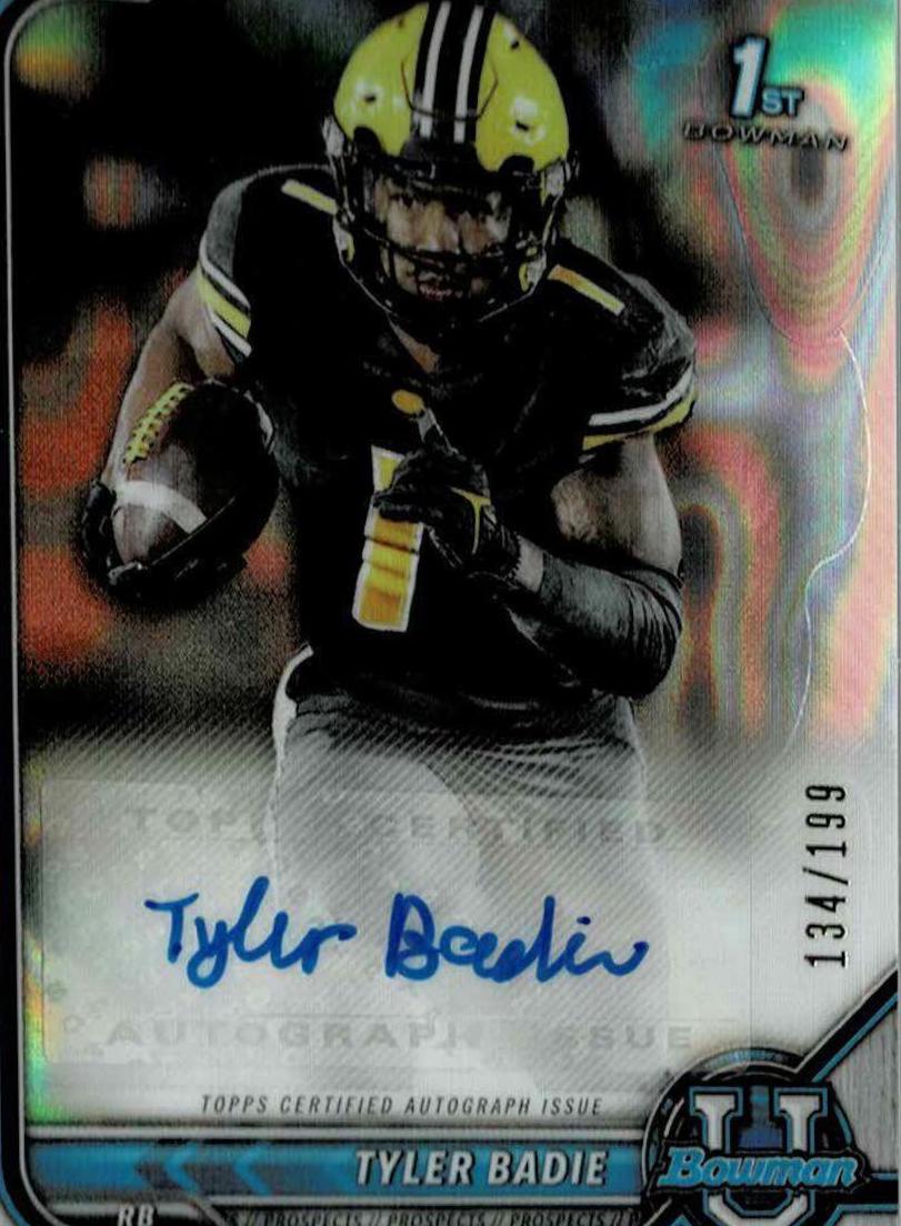 Tyler Badie #BCPA-TB 2021 Bowman University Chrome Autographs Football