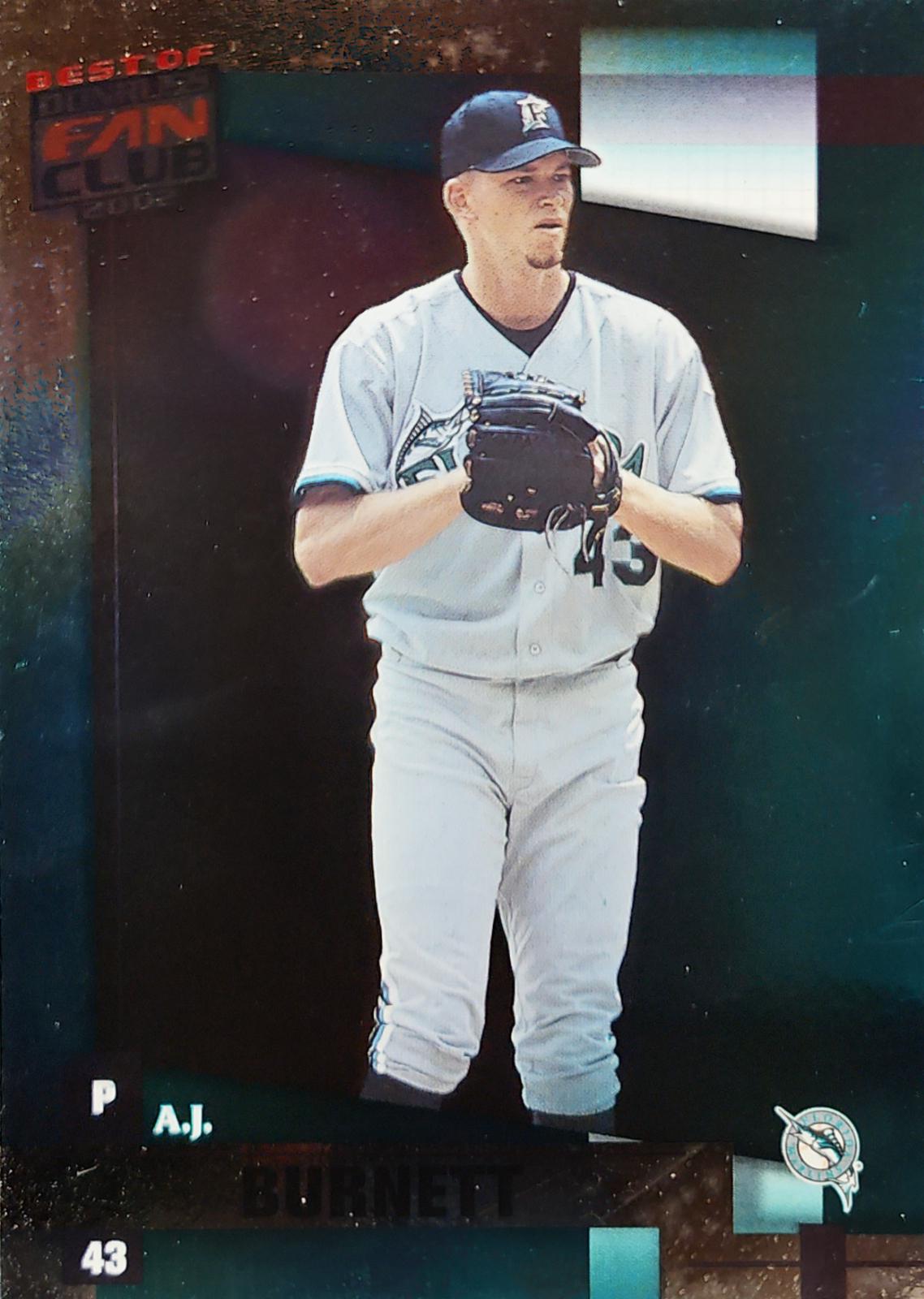 A.J. Burnett #194 Baseball Cards 2002 Donruss Best of Fan Club