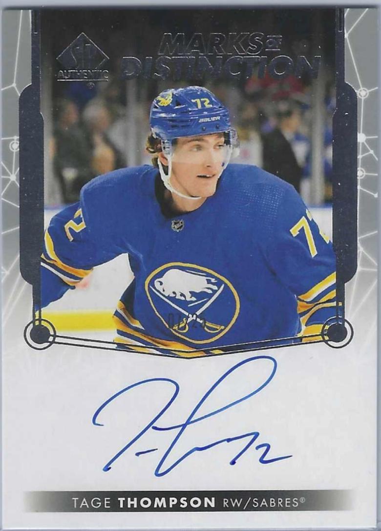 Tage Thompson #MD-TT Hockey Cards 2023 SP Authentic Marks of Distinction