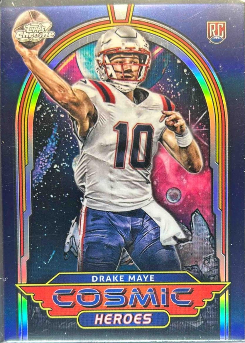 Drake Maye #CH-9 Football Cards 2024 Topps Cosmic Chrome Heroes