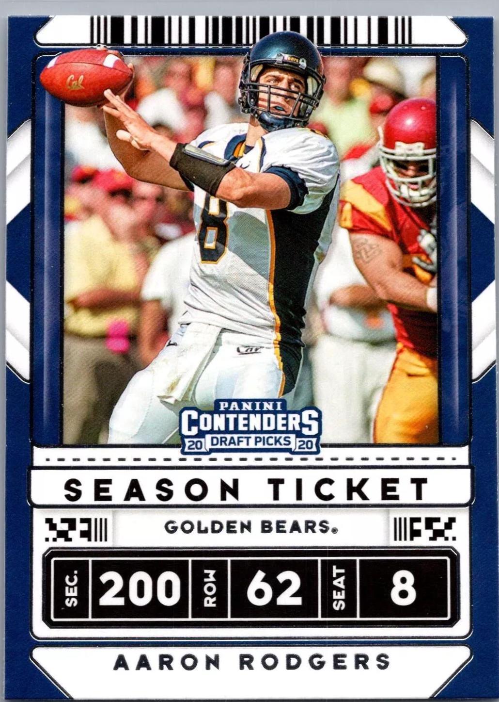 Aaron Rodgers #3 Football Cards 2020 Panini Contenders Draft Picks