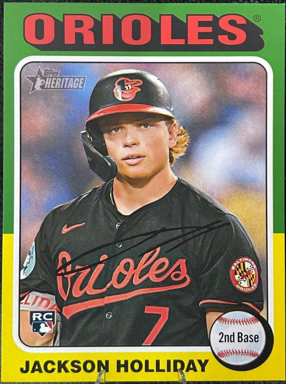 Jackson Holliday #OB-19 Baseball Cards 2024 Topps Heritage Oversized 1975