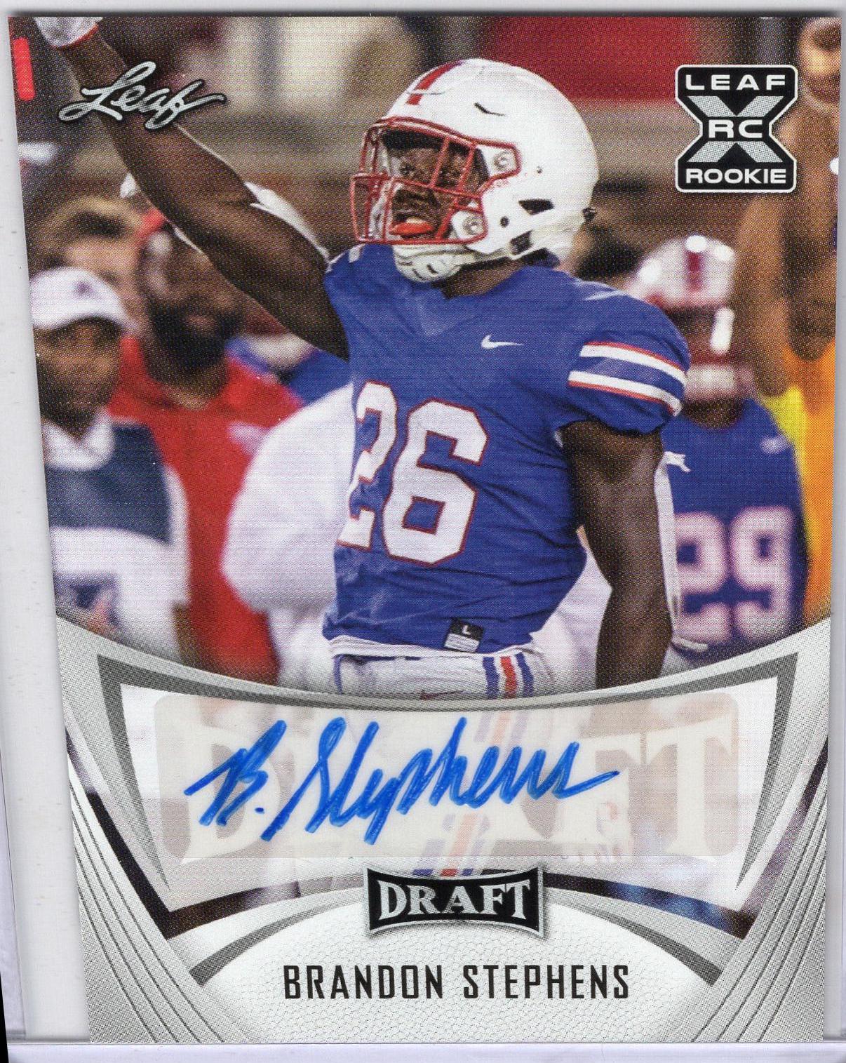 Brandon Stephens #BA-BS3 Football Cards 2021 Leaf Draft Autograph