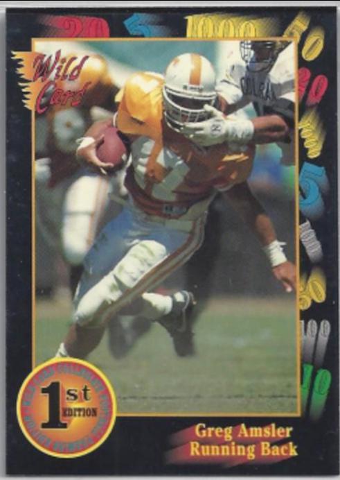 GREG AMSLER #16 Football Cards 1991 Wild Card College Draft Picks