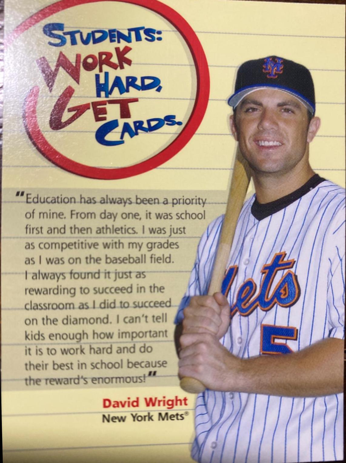 David Wright #NNO Baseball Cards 2008 Topps of the Class