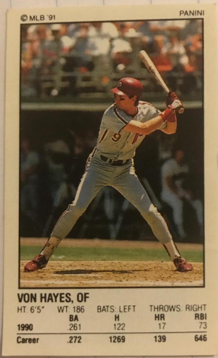 Vin Hayes #105 Baseball Cards 1991 Panini Stickers