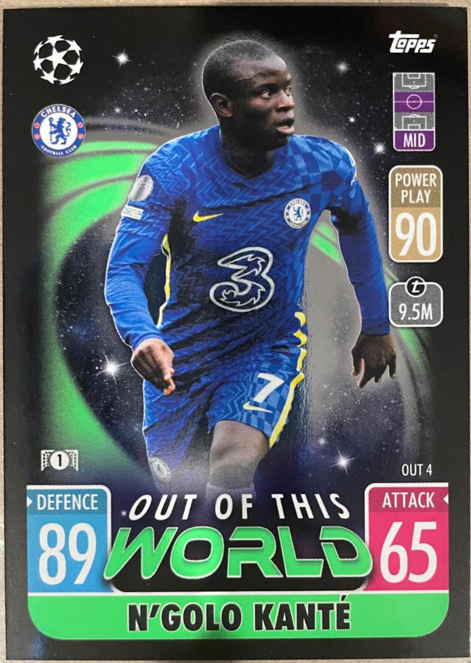 N'Golo Kante #OUT4 2021 Topps Match Attax Extra UEFA