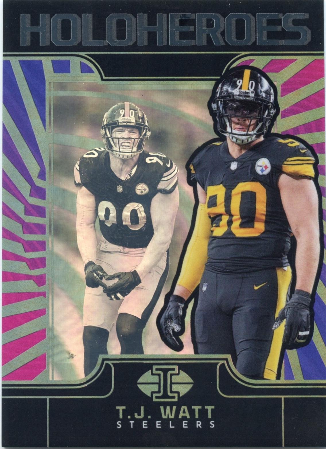 T.J. Watt #5 Football Cards 2024 Panini Illusions HoloHeroes