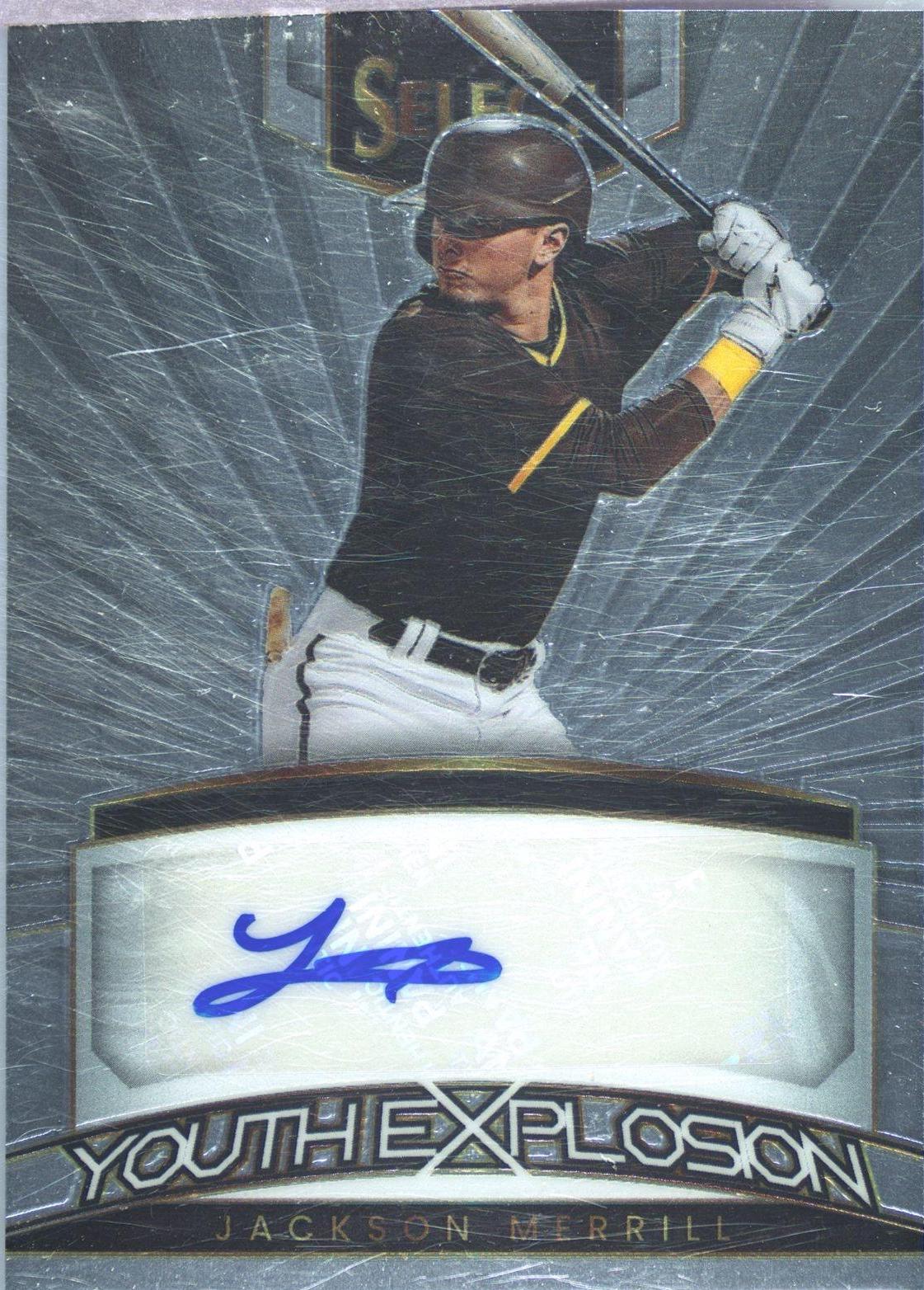 Jackson Merrill #YES-JM Baseball Cards 2023 Panini Select Youth Explosion Signatures