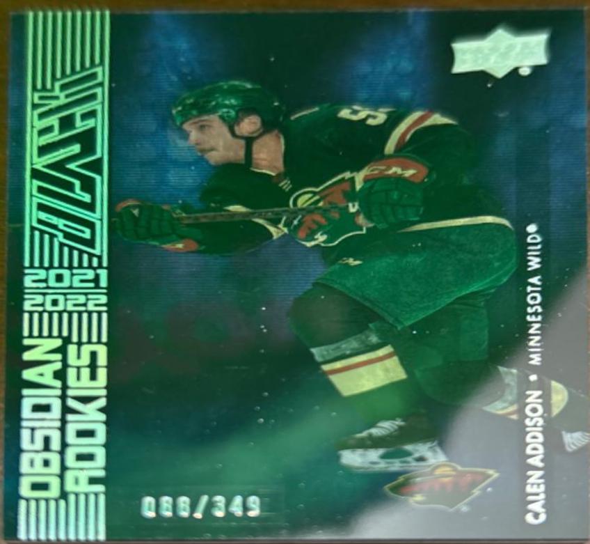 Calen Addison #OR-9 Hockey Cards 2021 SPx UD Black Obsidian Rookies