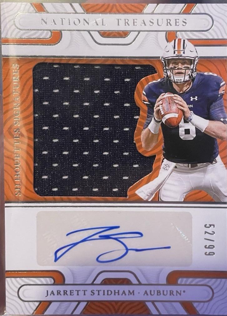 Jarrett Stidham #SIL-JST 2022 Panini National Treasures Collegiate Silhouettes Signatures Football
