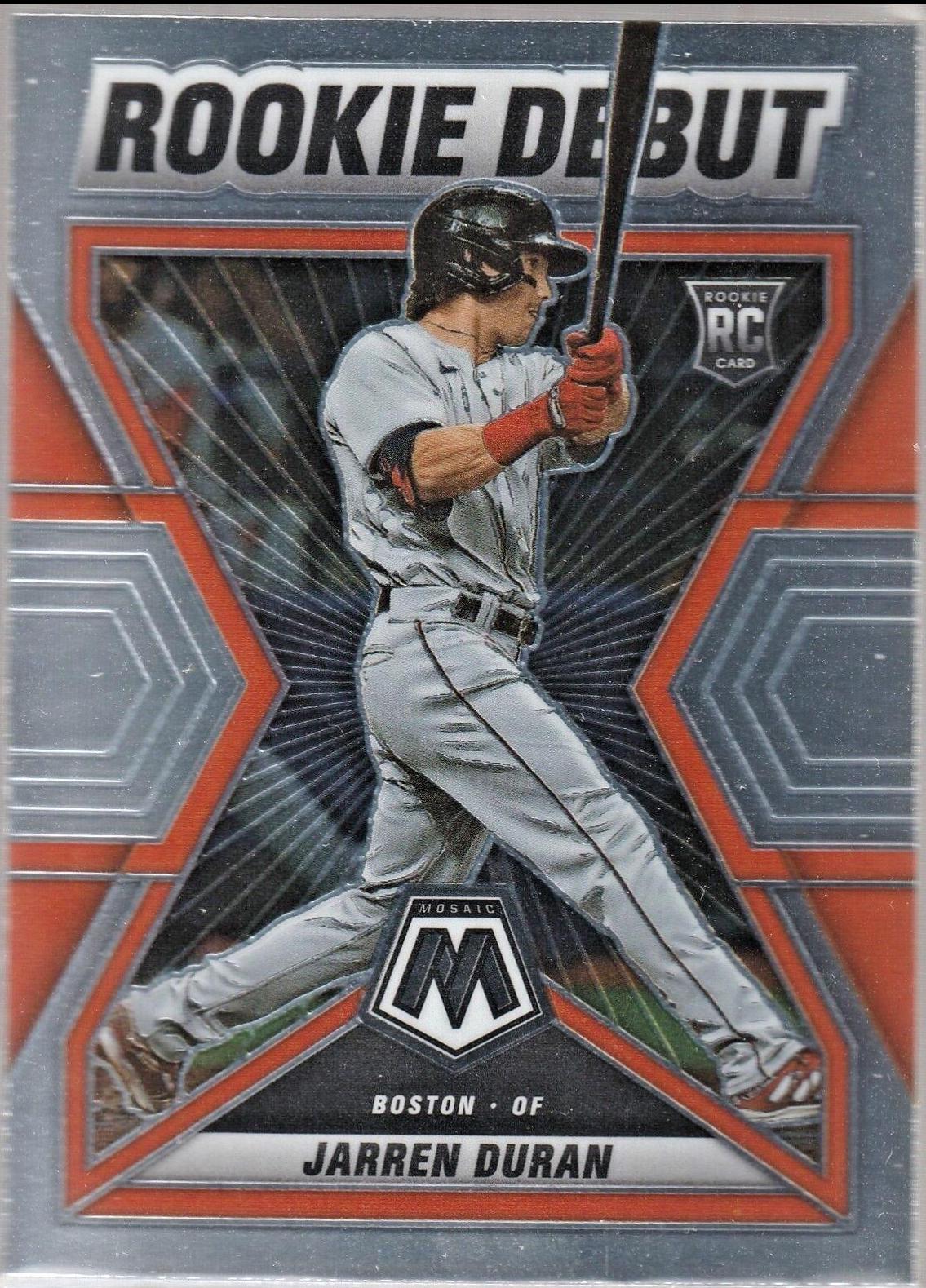 Jarren Duran #RD-1 Baseball Cards 2022 Panini Mosaic Rookie Debut