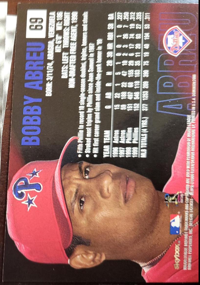 Bobby Abreu #69 Baseball Cards 2000 Skybox Dominion