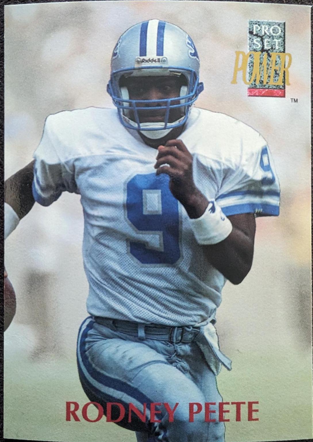 Rodney Peete #9 Football Cards 1992 Pro Set Power