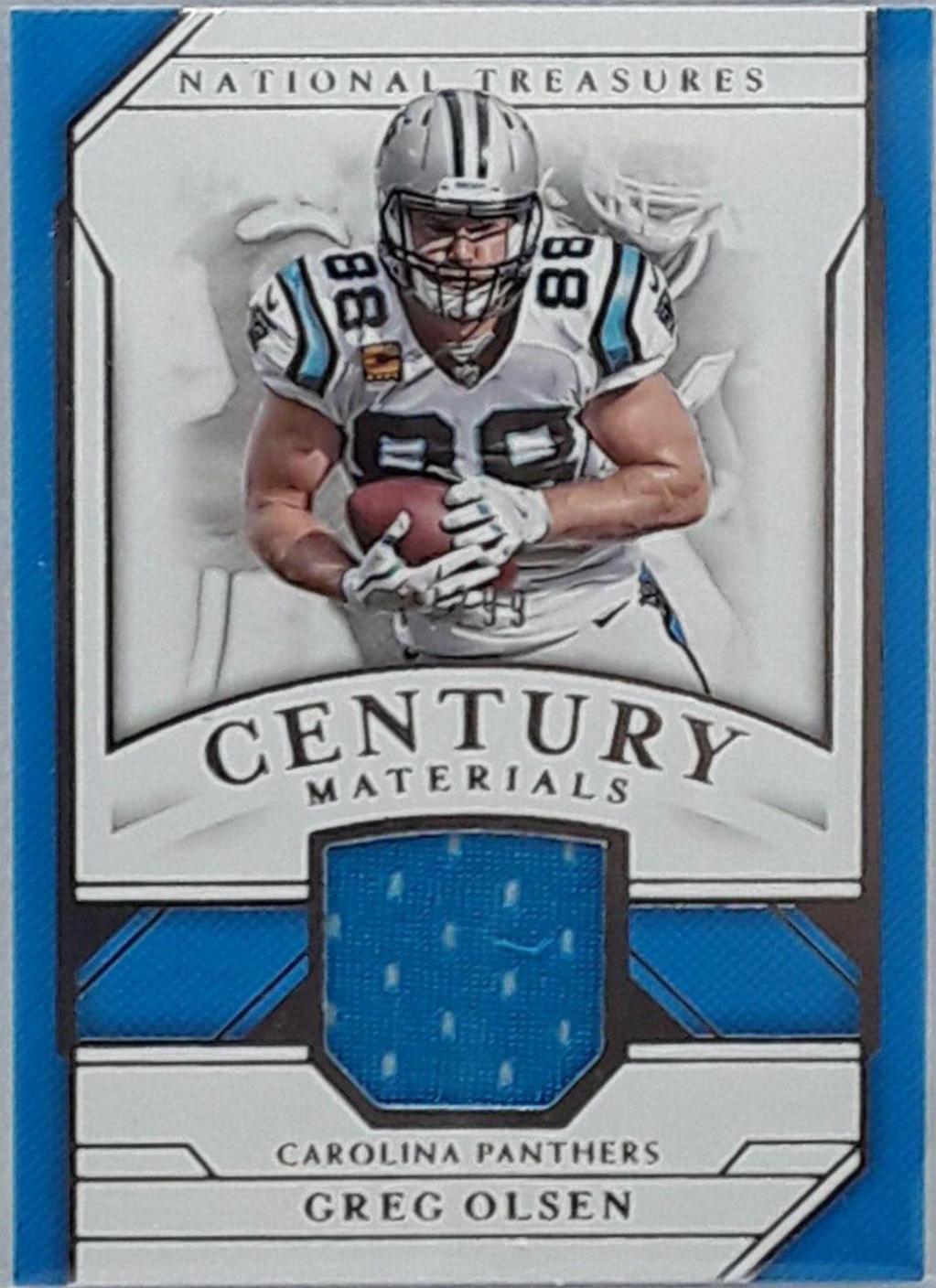 Greg Olsen Football Cards 2018 National Treasures Century Materials