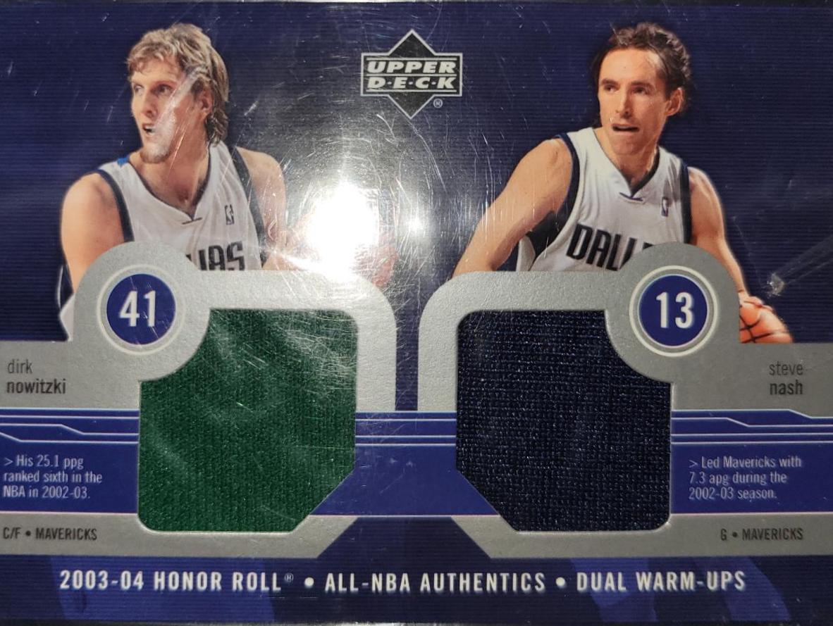 Dirk Nowitzki,Steve Nash #DN/SN Basketball Cards 2003 Upper Deck Honor Roll All-NBA Authentic Combo Jersey