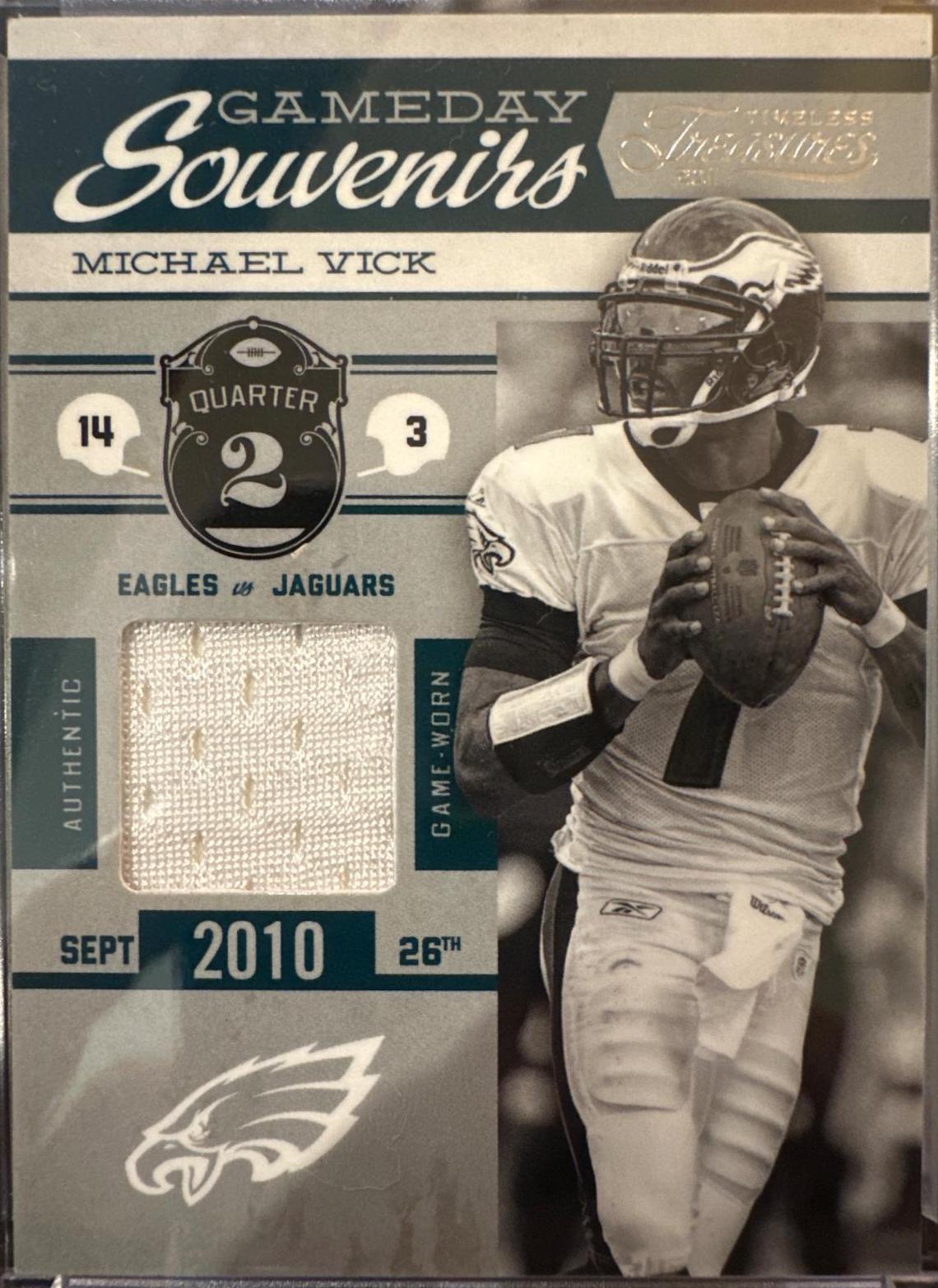 Michael Vick #2 Football Cards 2011 Panini Timeless Treasures Gameday Souvenirs