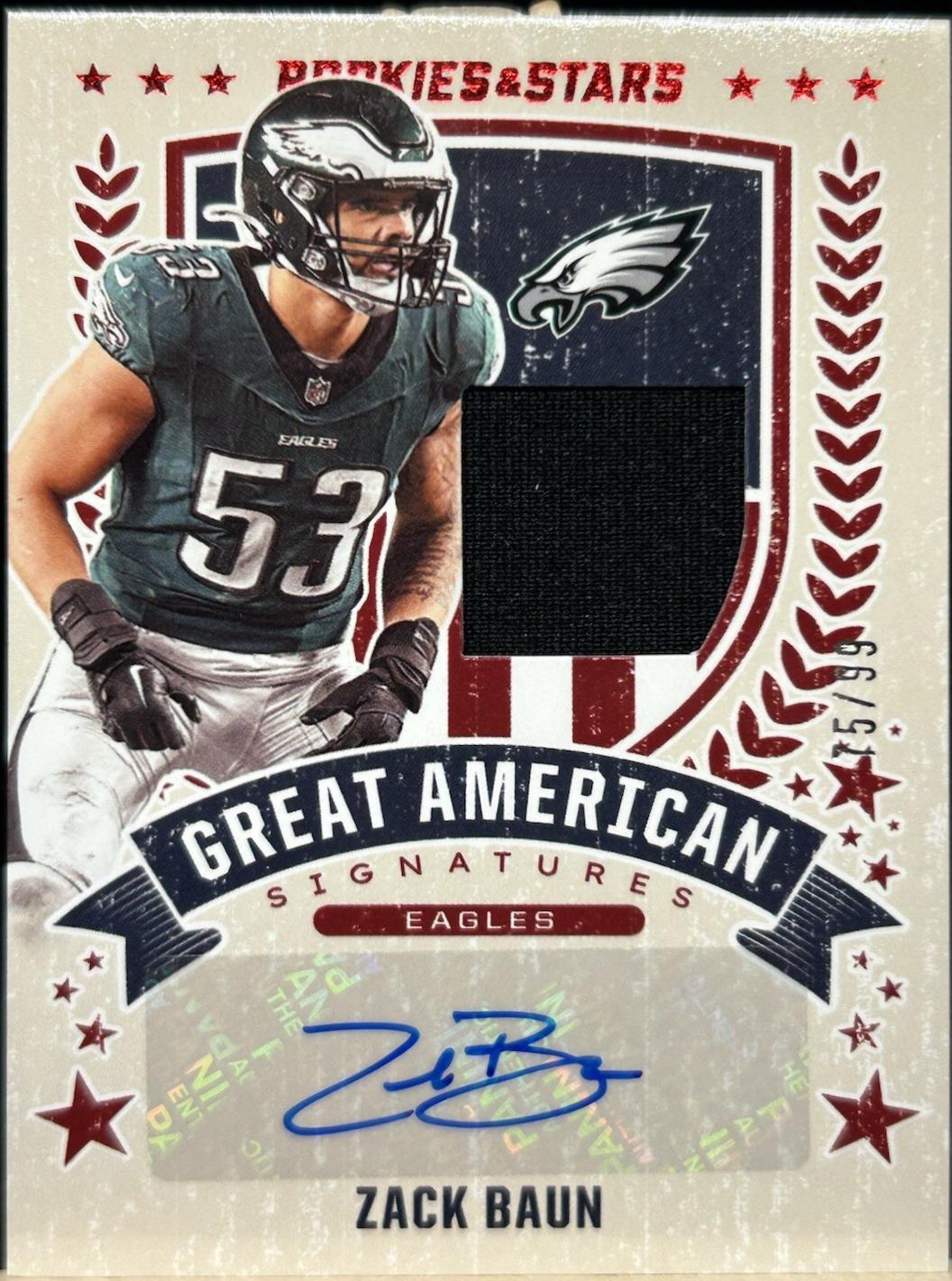 Zack Baun #9 2025 Panini Rookies & Stars Great American Signature Football