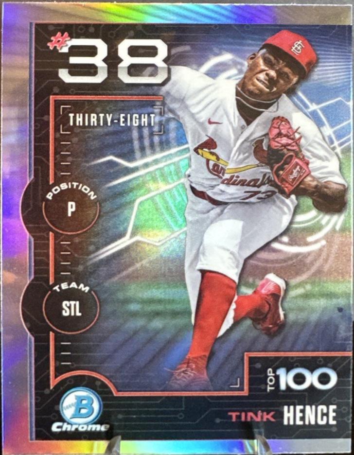 Tink Hence #BTP-38 Baseball Cards 2025 Bowman Scouts Top 100