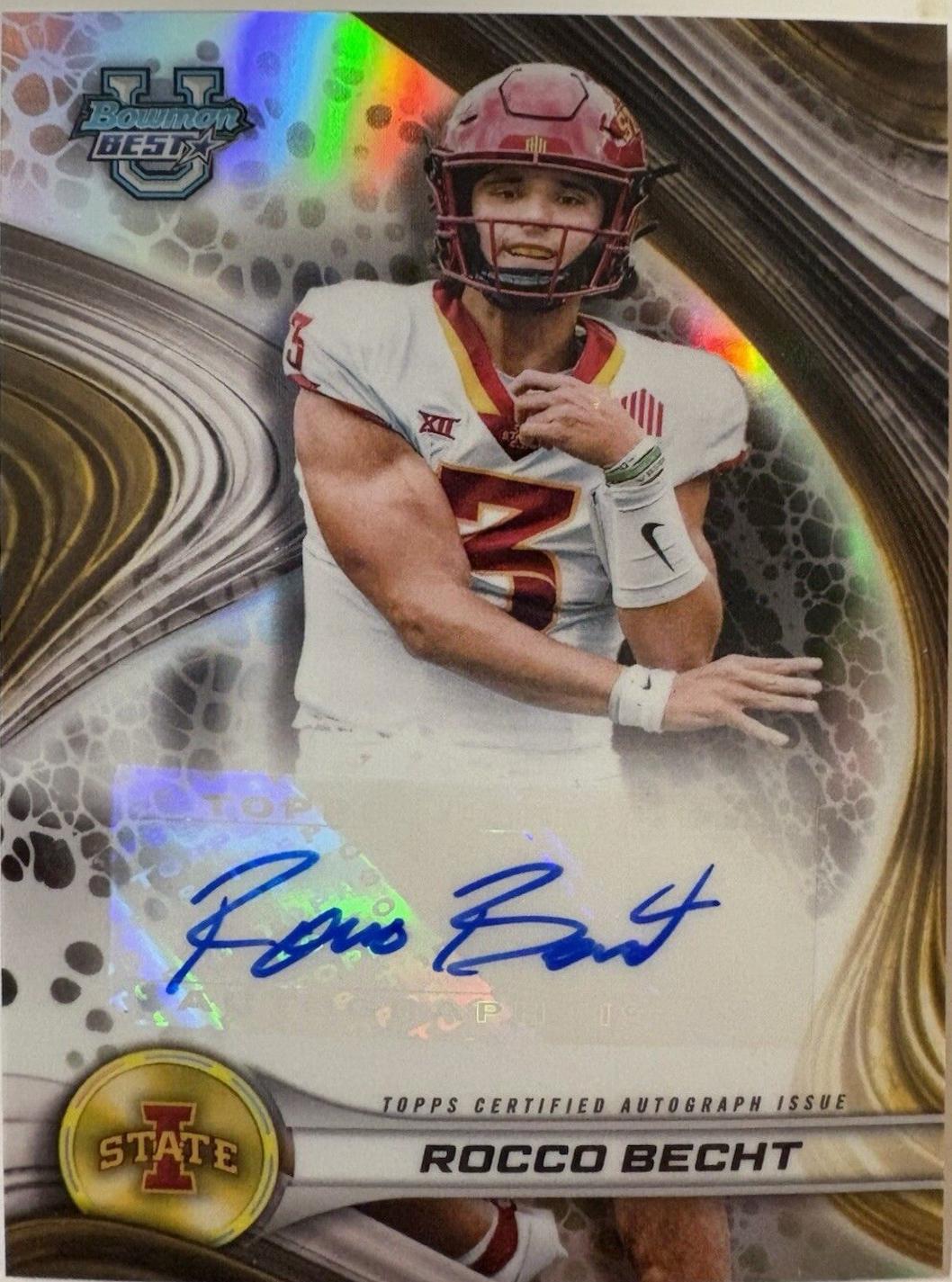 Rocco Becht #BOA-RBE 2024 Bowman Best University Autograph Refractor Football