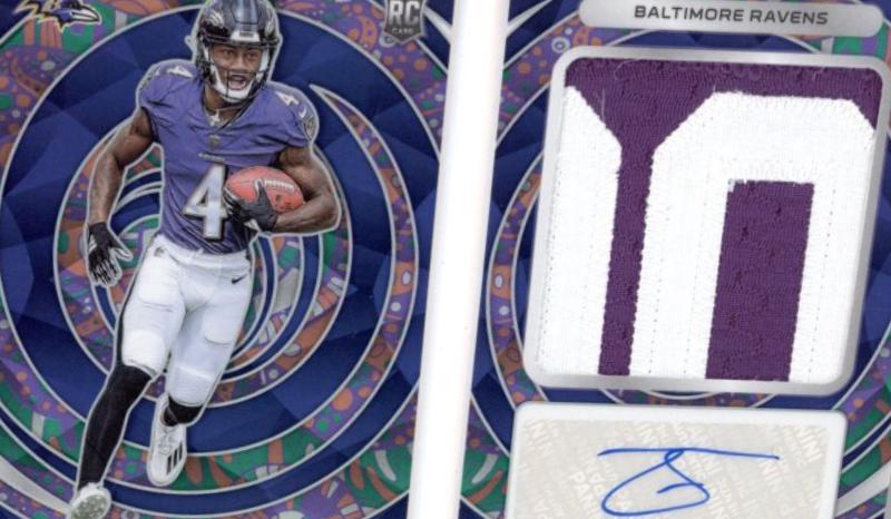 Zay Flowers #1 Football Cards 2023 Panini Spectra Rookie Autograph Psychedelic