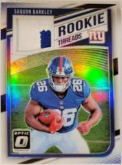 Saquon Barkley [Prime] #RT-SB Football Cards 2018 Donruss Optic Rookie Threads Prices