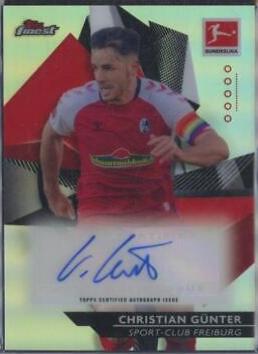 Christian Gunter #BCA-CGU Soccer Cards 2020 Topps Finest Bundesliga Autographs