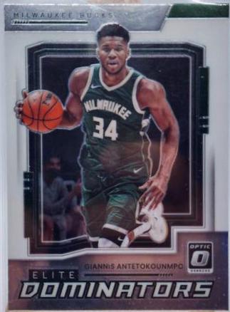 Giannis Antetokounmpo #5 Basketball Cards 2021 Panini Donruss Optic Elite Dominators