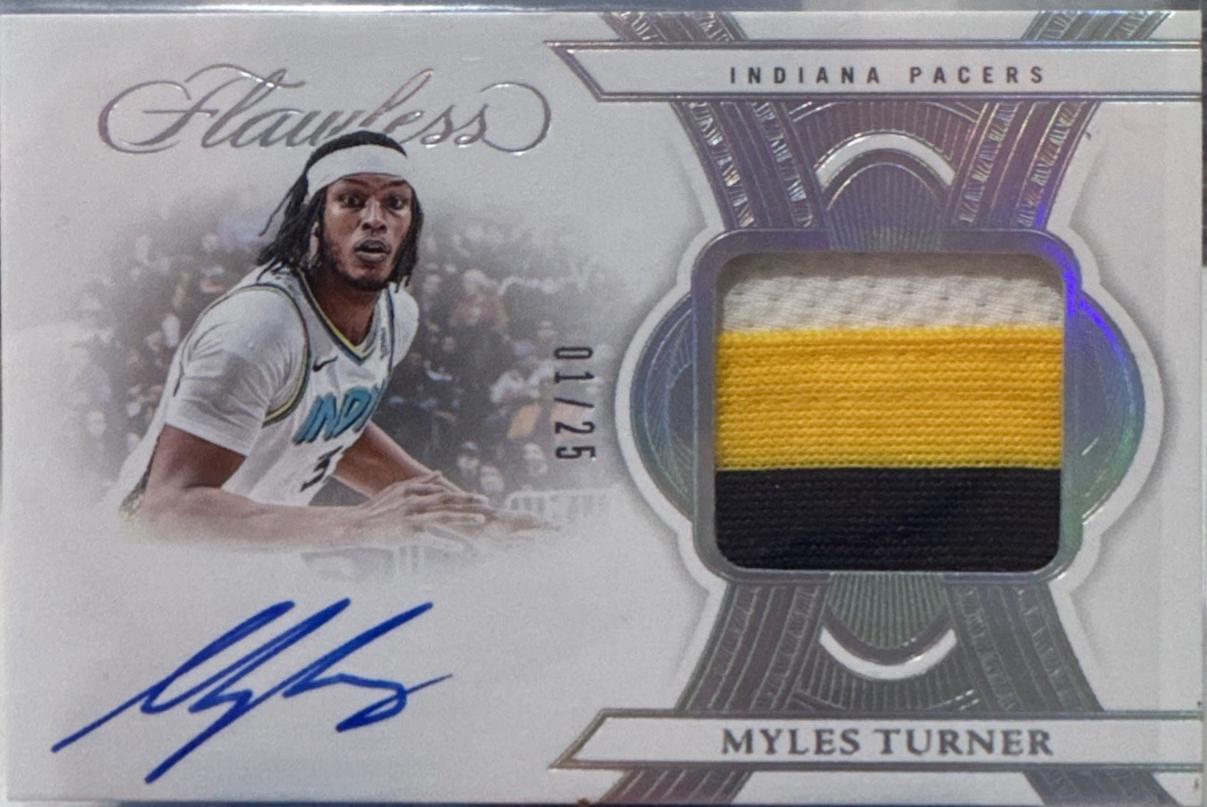 Myles Turner #25 2024 Panini Flawless Patch Autograph Basketball