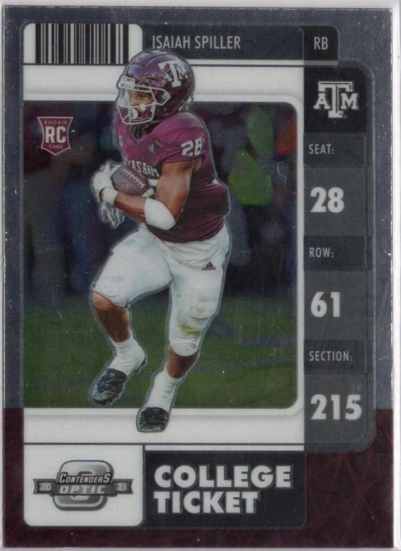 Isaiah Spiller #8 Football Cards 2022 Panini Chronicles Draft Picks Contenders Optic