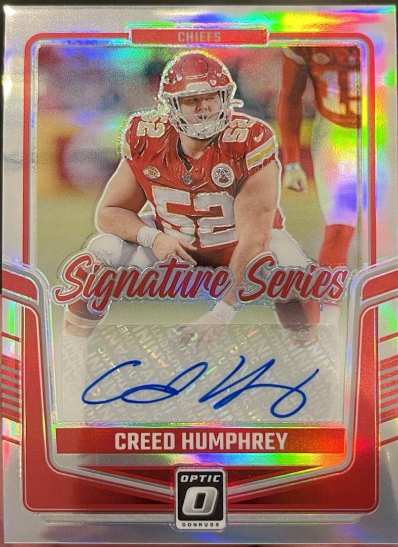 Creed Humphrey #SSH-CHY Football Cards 2024 Panini Donruss Optic Signature Series Holo