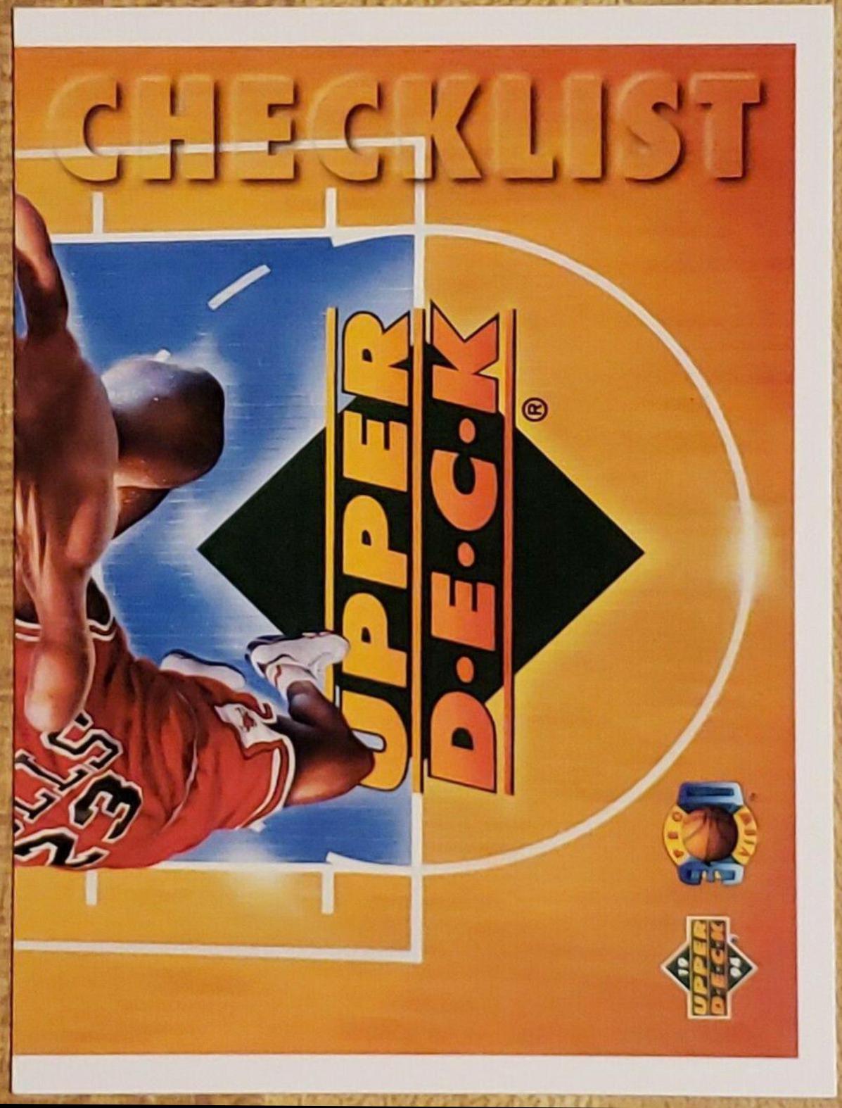 Michael Jordan Checklist #110 Basketball Cards 1994 Upper Deck