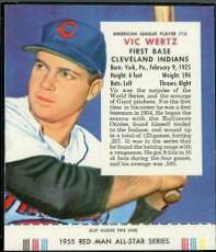 Vic Wertz #13 Baseball Cards 1955 Red Man Tobacco