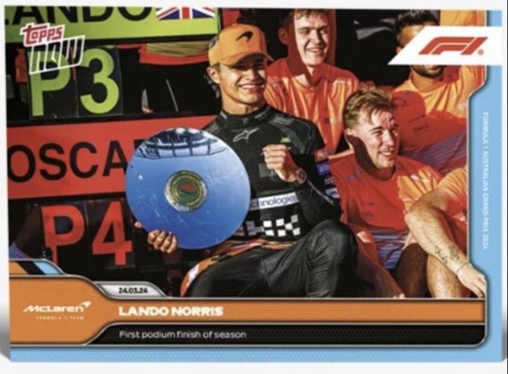 Lando Norris #7 Racing Cards 2024 Topps Now Formula 1