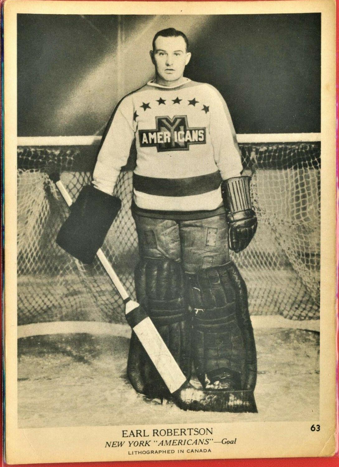 Earl Robertson #63 Hockey Cards 1939 O-Pee-Chee V301-1