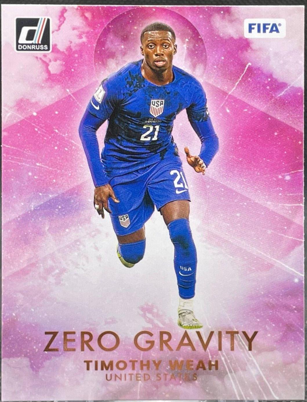 Timothy Weah #25 Soccer Cards 2022 Panini Donruss Zero Gravity