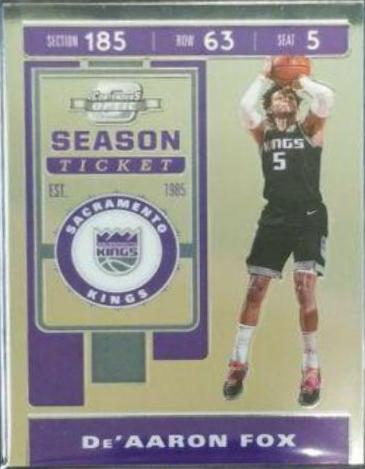 De'Aaron Fox #19 2019-20 Panini Contenders Optic Basketball