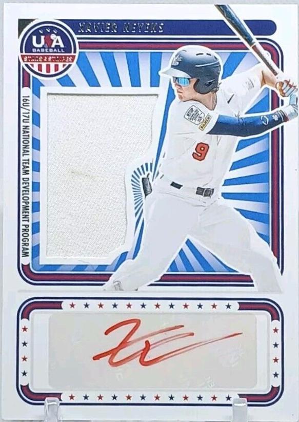 Xavier Neyens #SS-XN Baseball Cards 2024 Panini Stars & Stripes USA Signatures Silhouettes