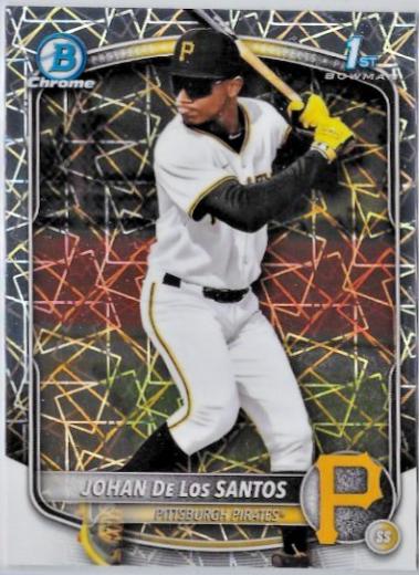 2025 Bowman Chrome Prospects Johan De Los Santos [Laser Mega] #BCP-163 card