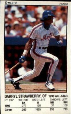 Darryl Strawberry #88 Baseball Cards 1991 Panini Stickers