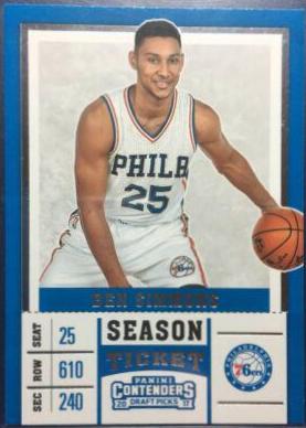 Ben Simmons #3 Basketball Cards 2017 Panini Contenders Draft Picks