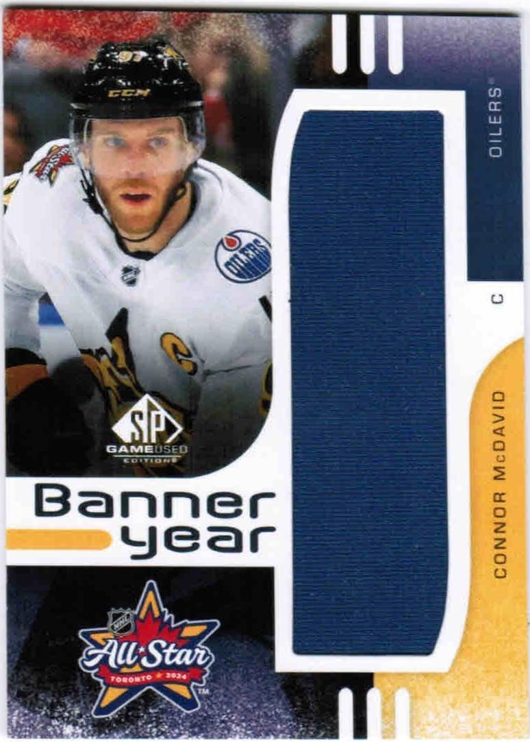 Connor McDavid #BYAS-MC Hockey Cards 2024 SP Game Used All-Star Game Banner Year Relic