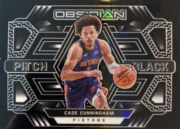 Cade Cunningham #4 Basketball Cards 2021 Panini Obsidian Pitch Black