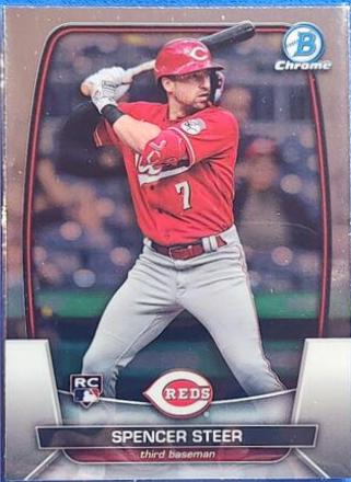Spencer Steer #52 Baseball Cards 2023 Bowman Chrome