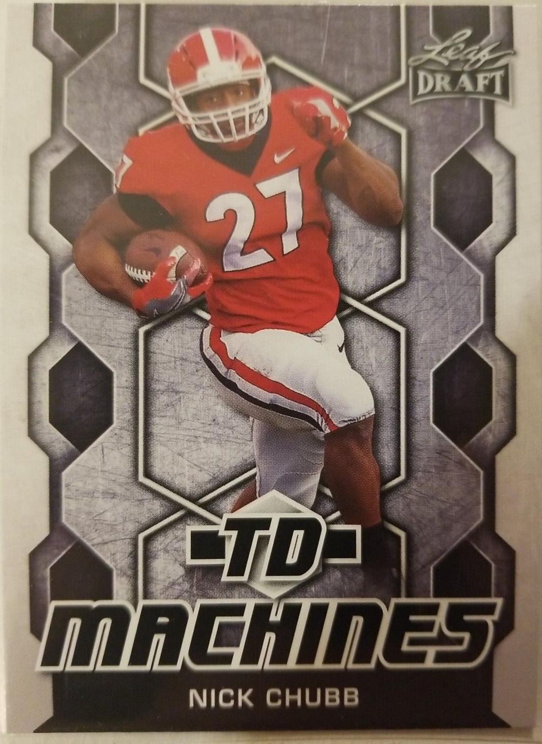 Nick Chubb #TD-14 Football Cards 2018 Leaf Draft TD Machines